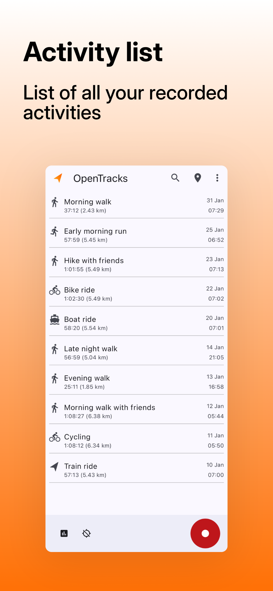 OpenTracks screenshot 5