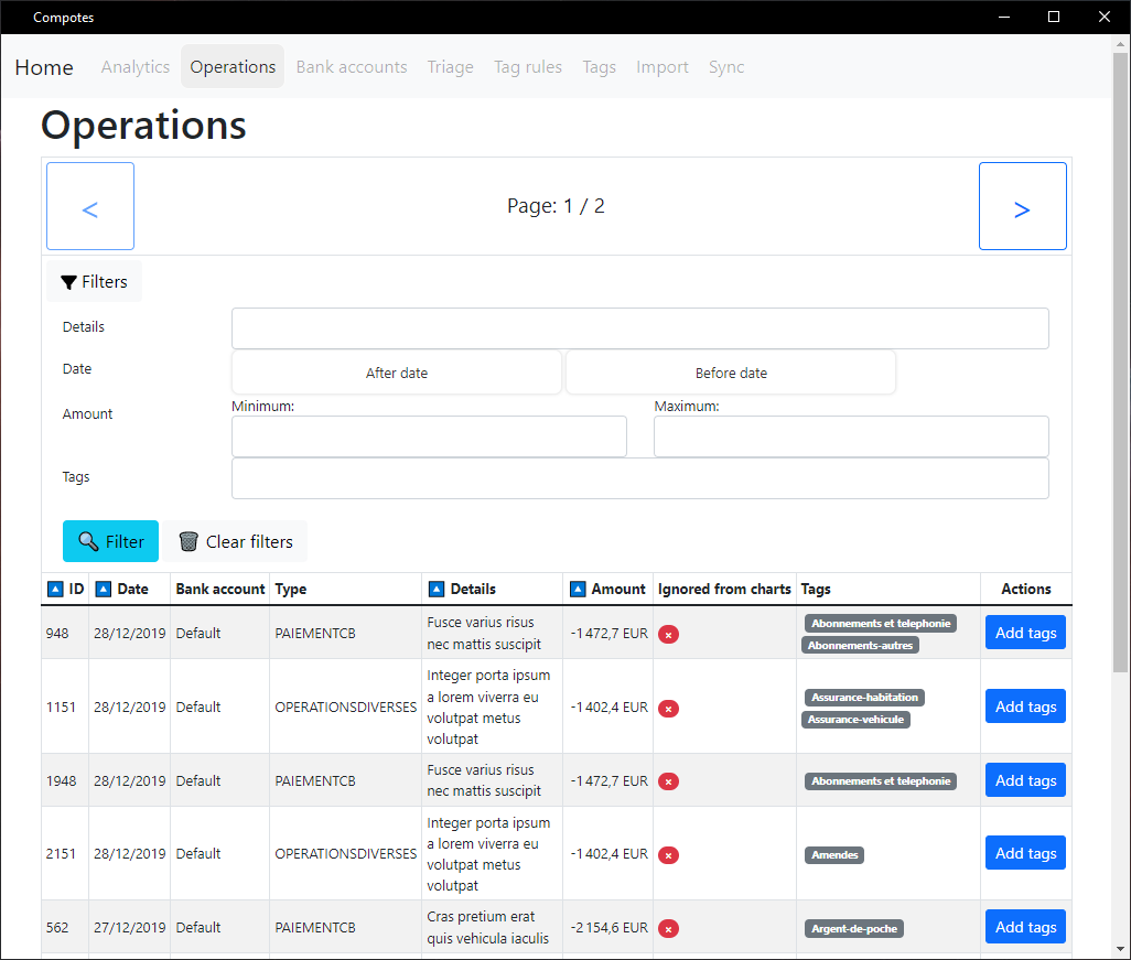 Compotes screenshot 1