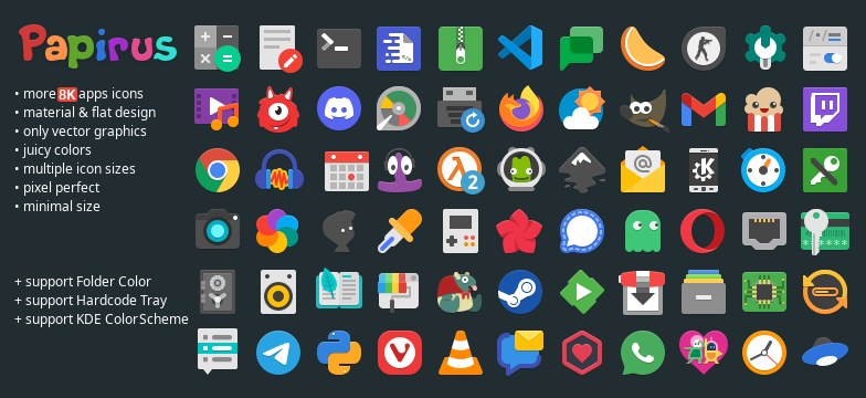 papirus-icon-theme screenshot 1