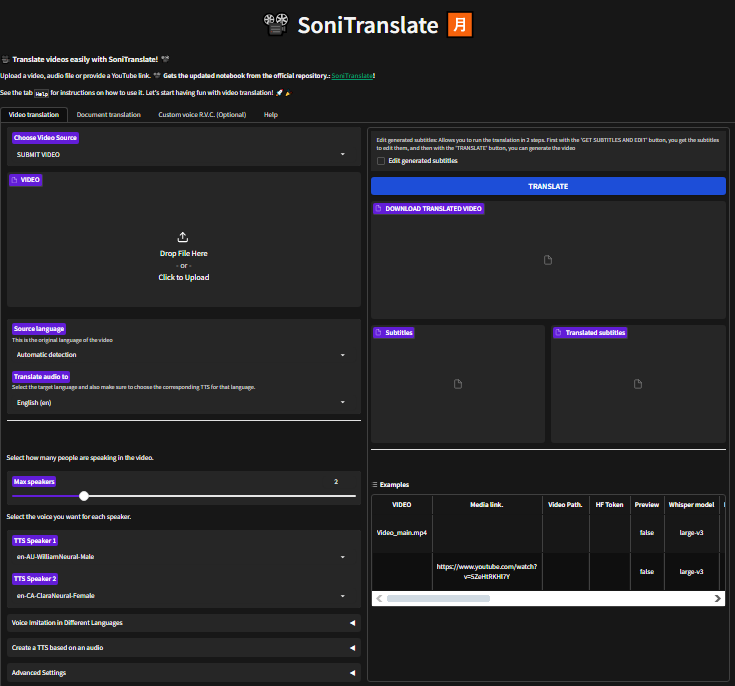 SoniTranslate screenshot 1