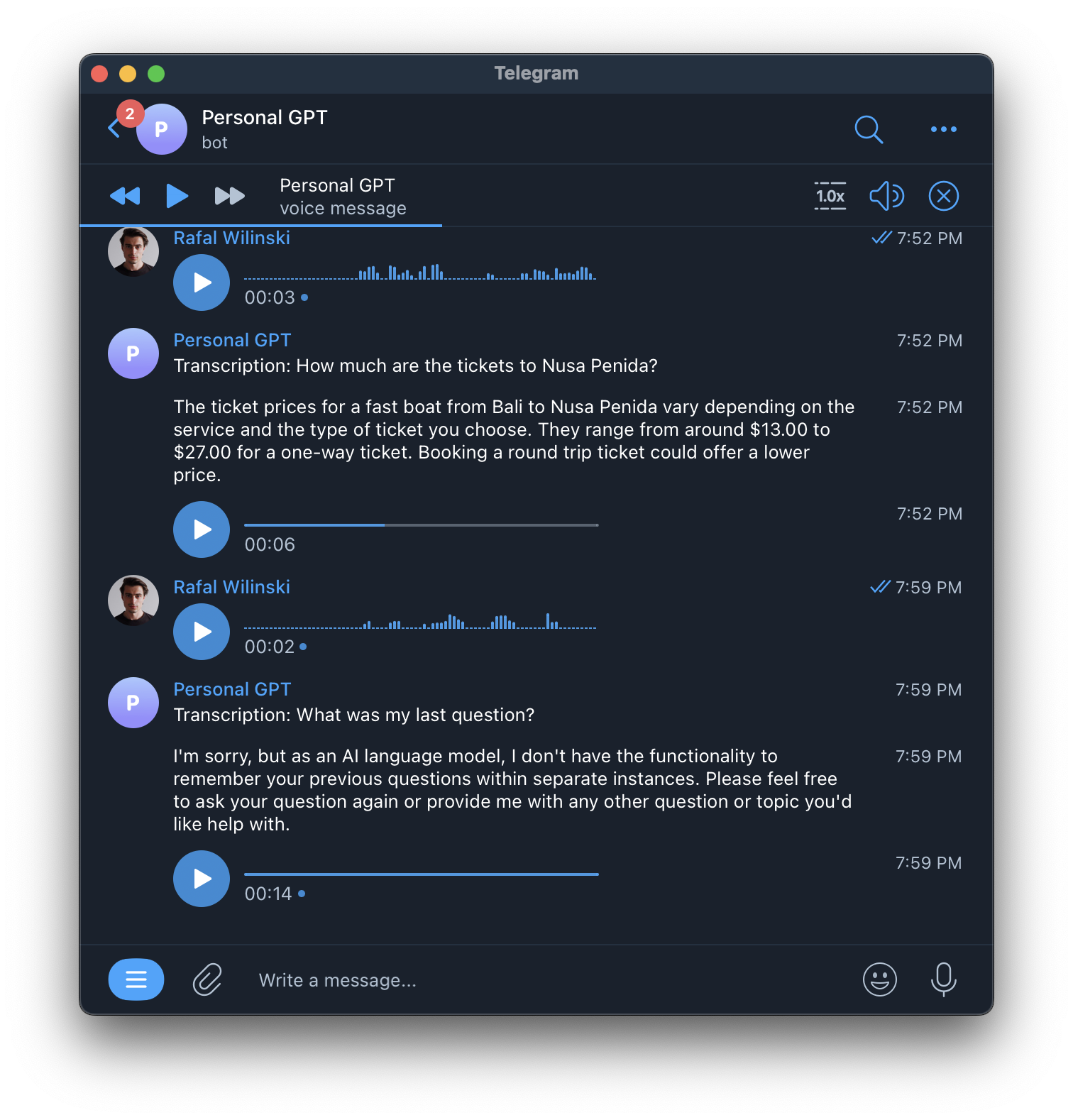 telegram-chatgpt-concierge-bot screenshot 1