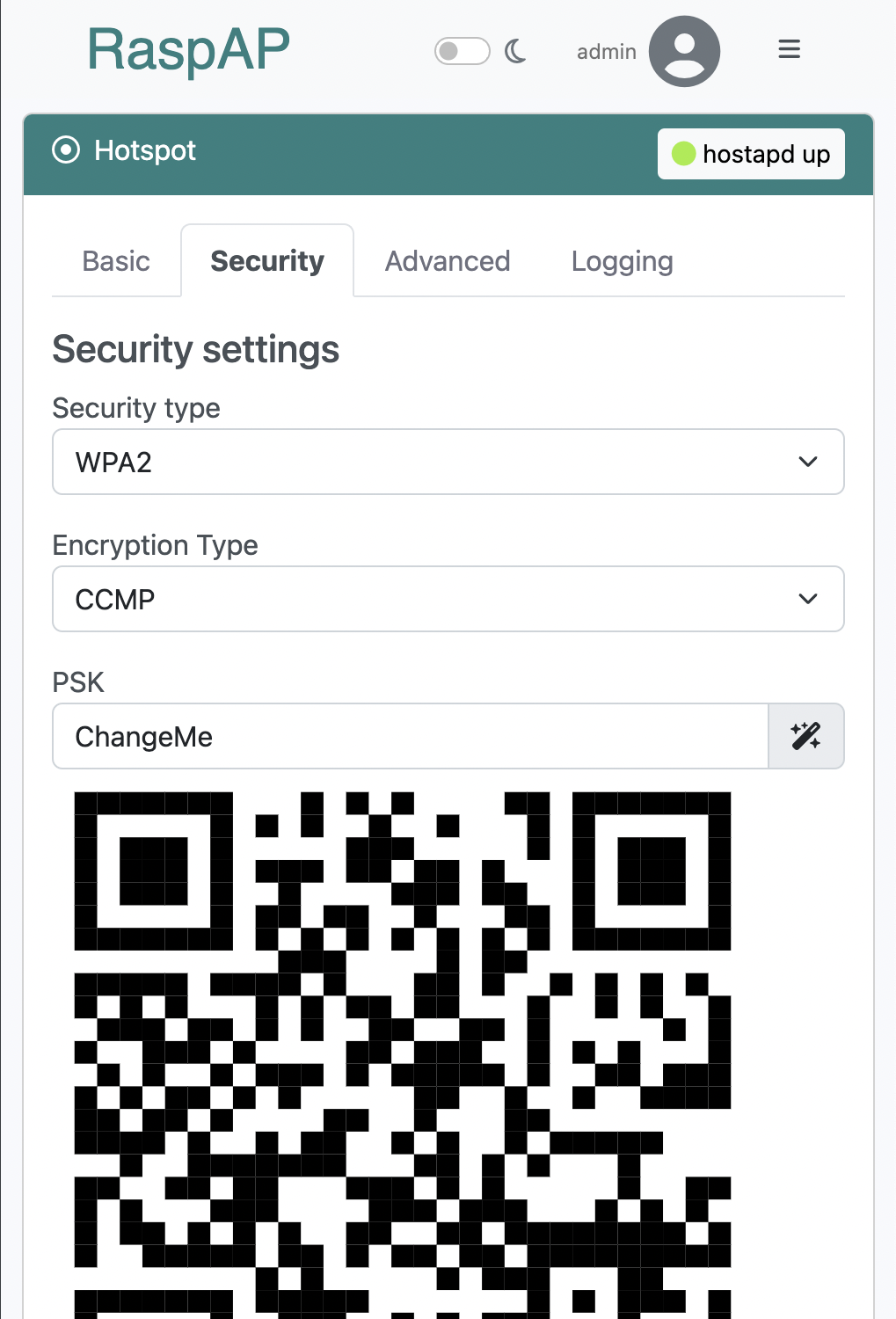 raspap-webgui screenshot 4