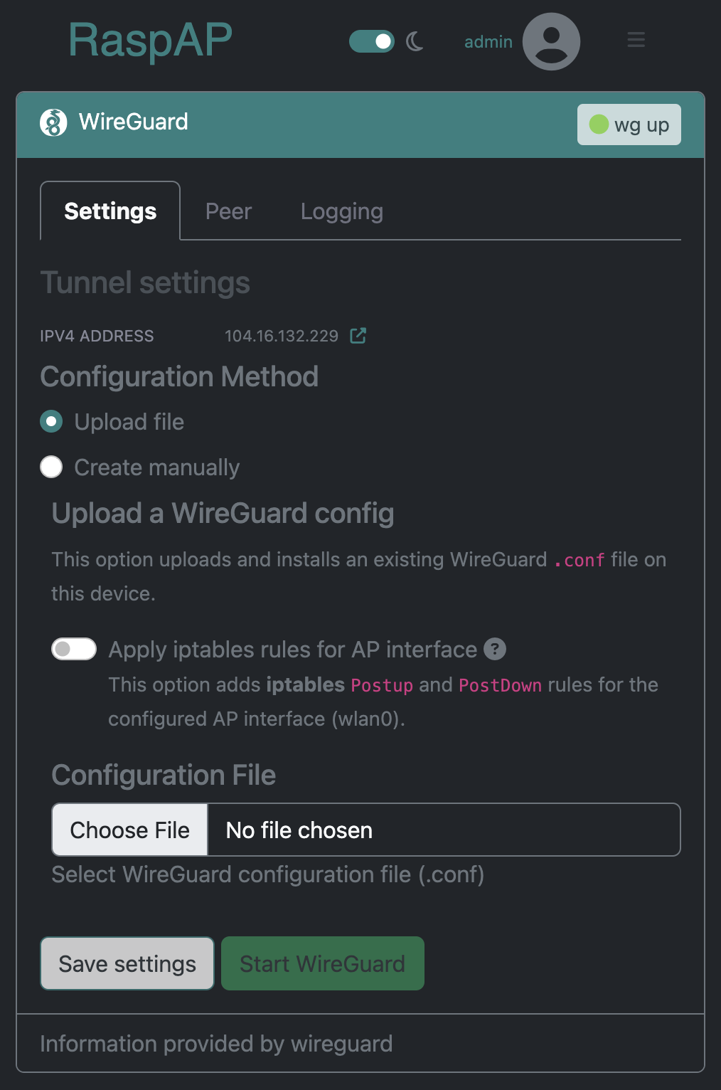 raspap-webgui screenshot 7