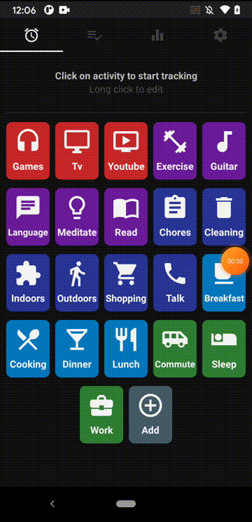Android-SimpleTimeTracker screenshot 1