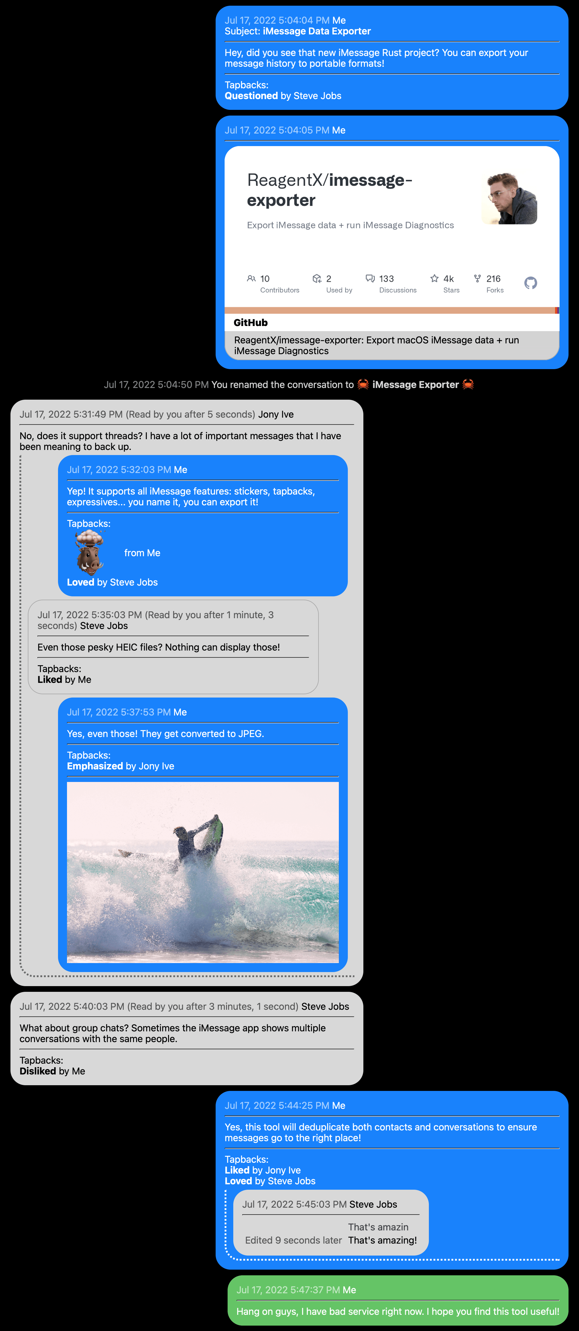 imessage-exporter screenshot 1