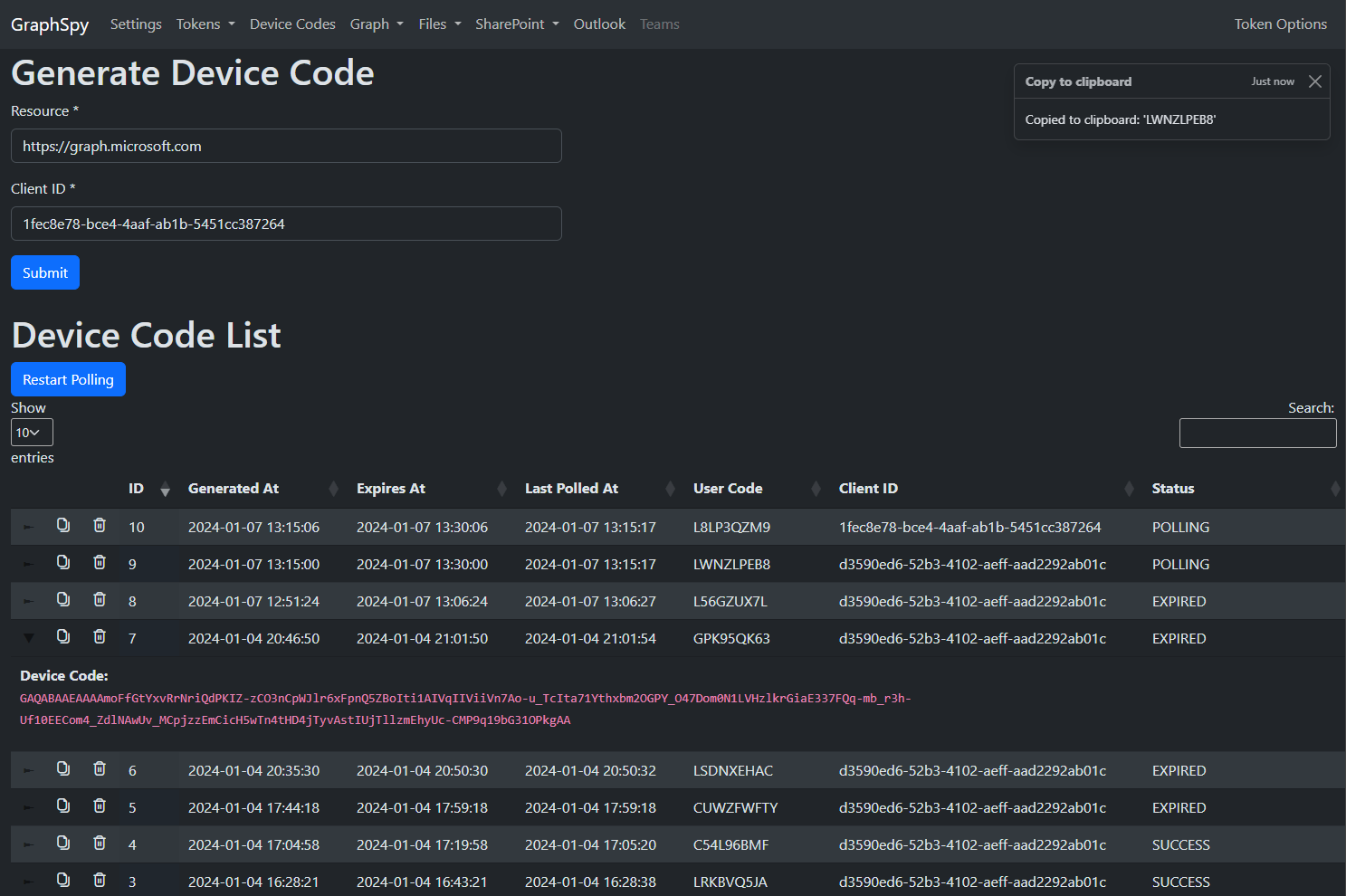 GraphSpy screenshot 4