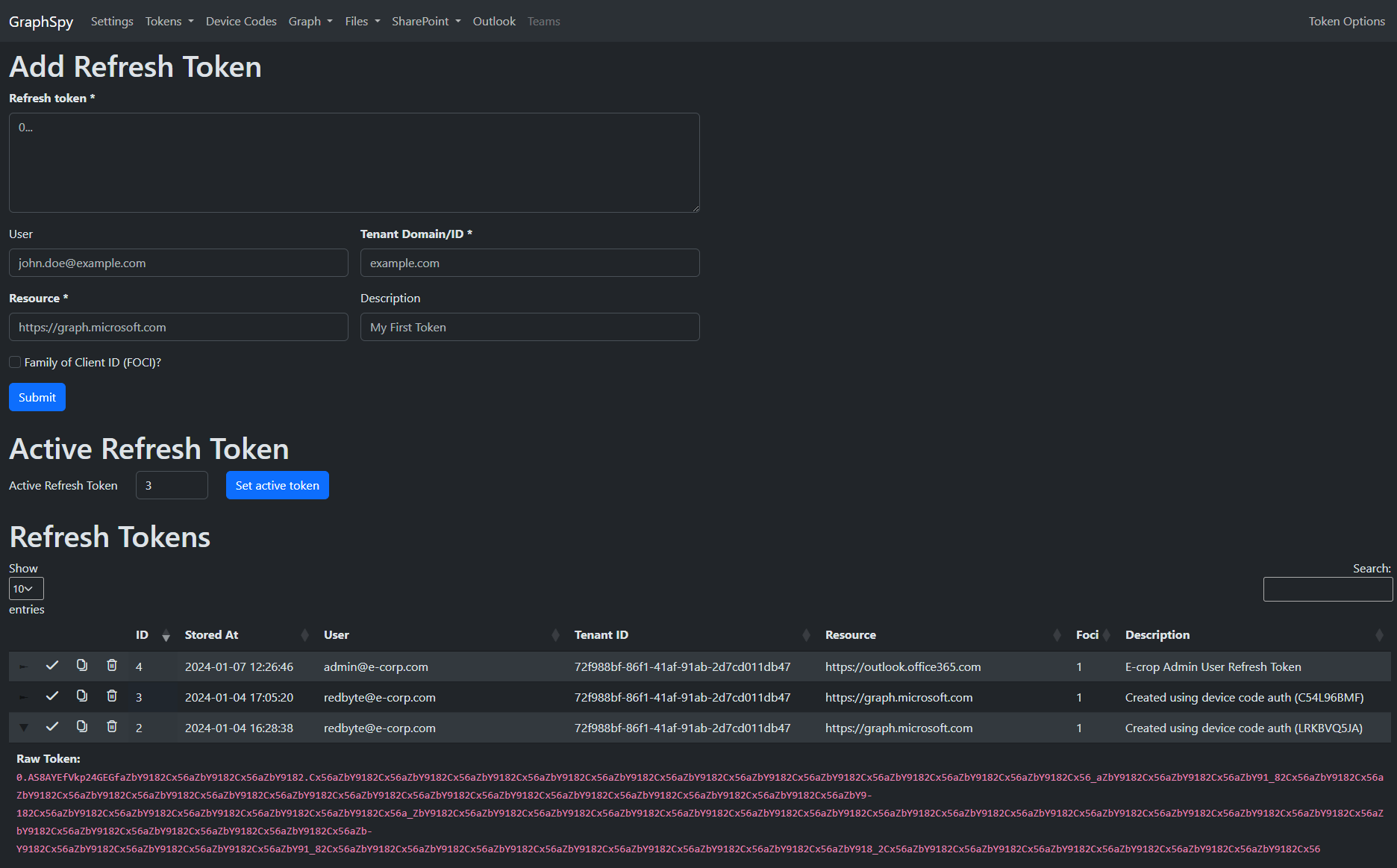 GraphSpy screenshot 2