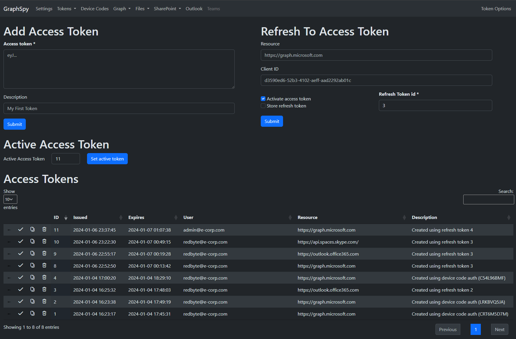 GraphSpy screenshot 1