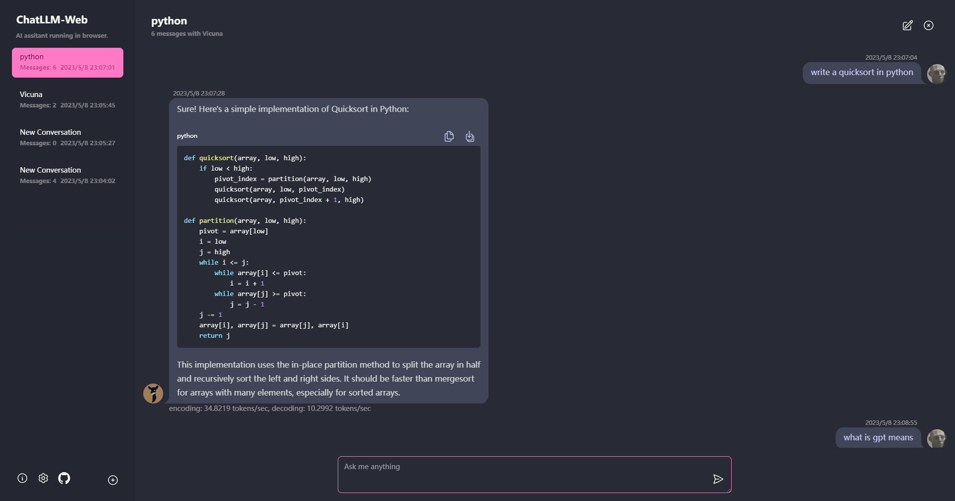 ChatLLM-Web screenshot 1