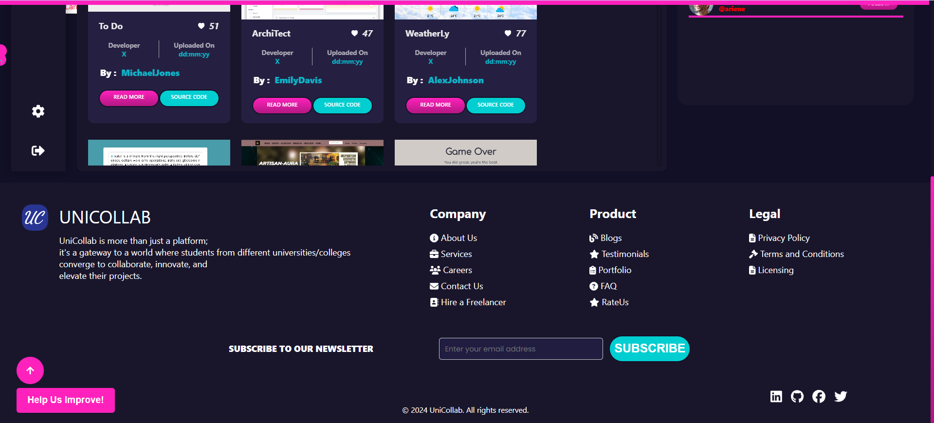 UniCollab screenshot 2