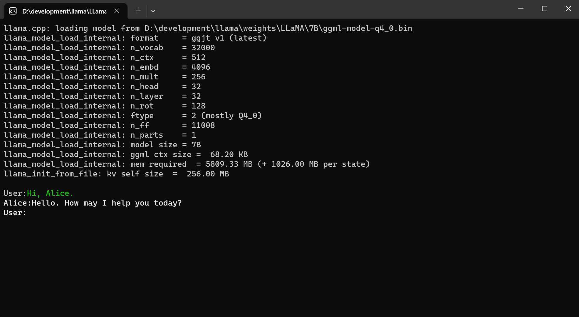 LLamaSharp screenshot 1