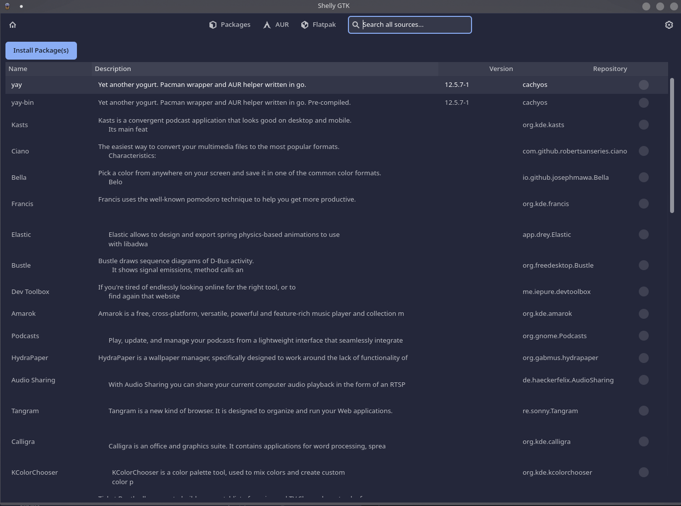 Shelly-ALPM screenshot 2