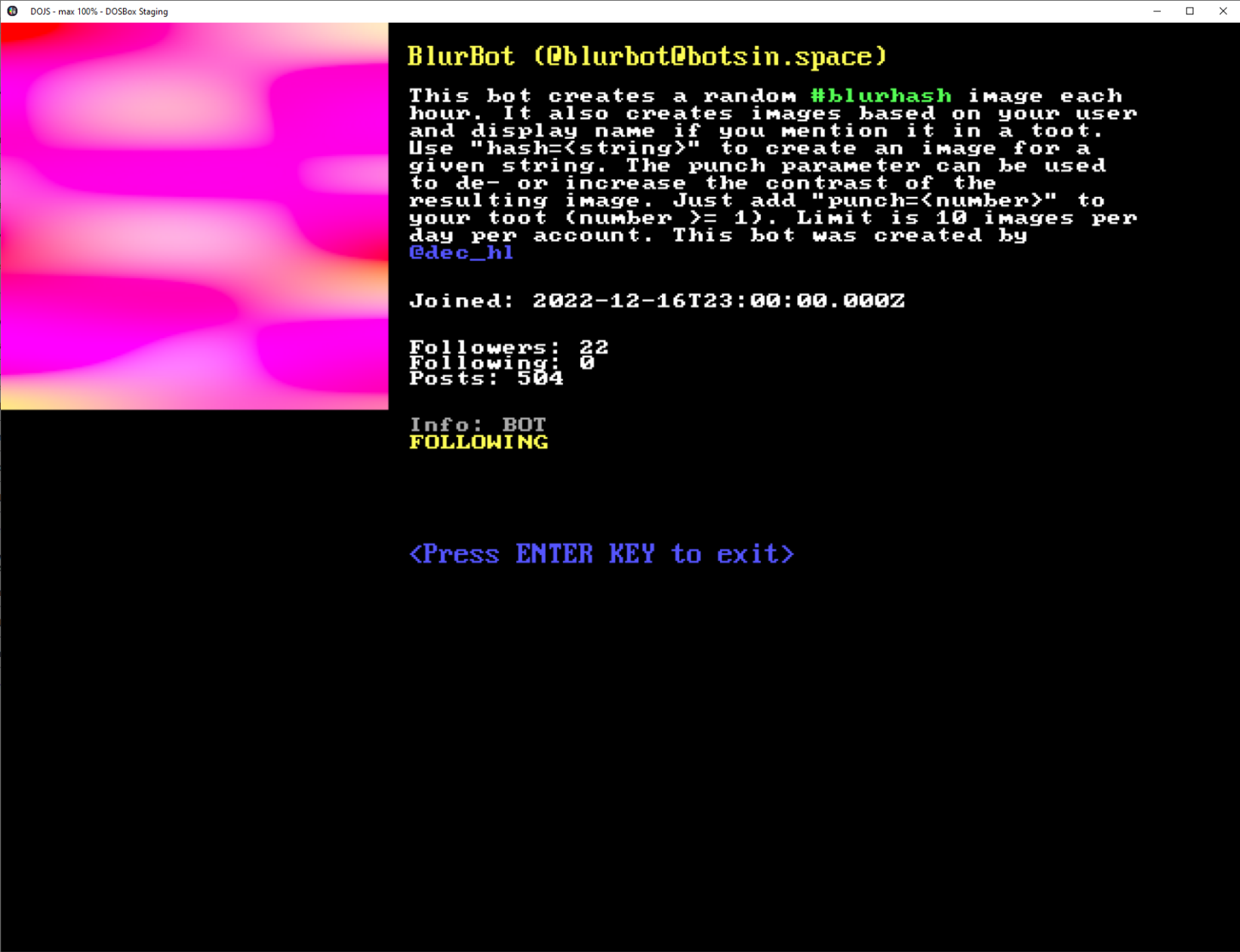 DOStodon screenshot 2