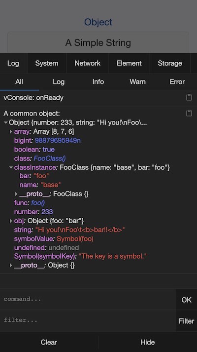 vConsole screenshot 3