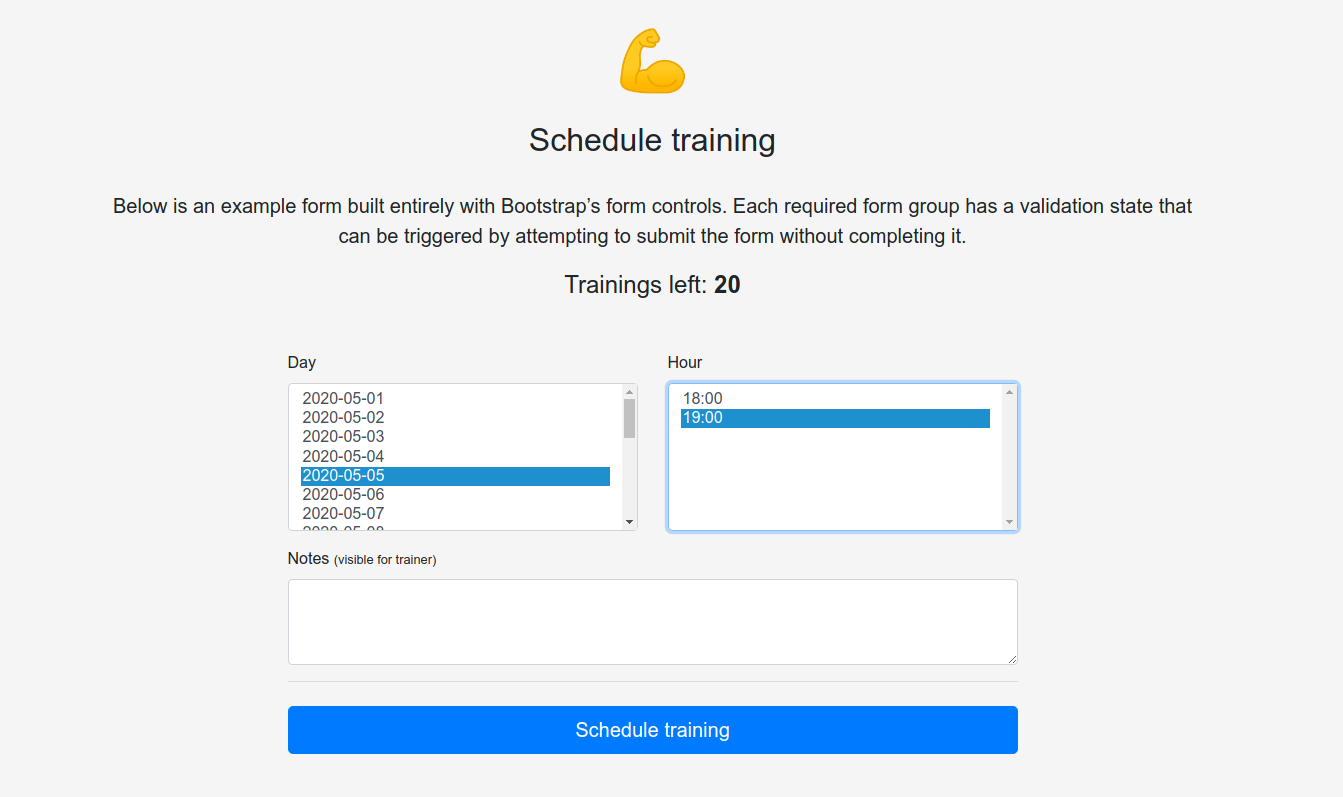 wild-workouts-go-ddd-example screenshot 3