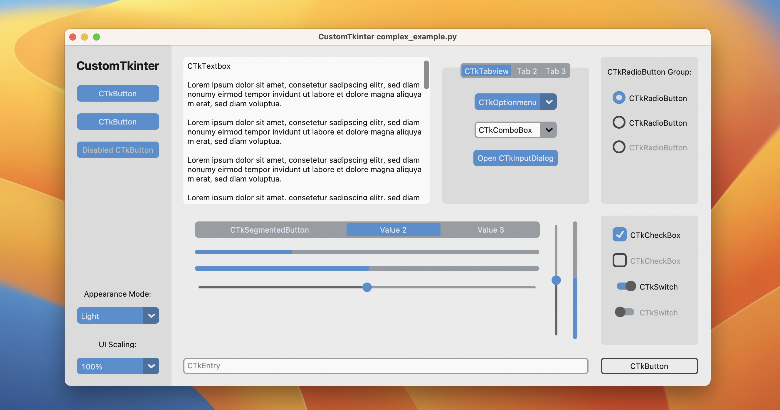 CustomTkinter screenshot 4