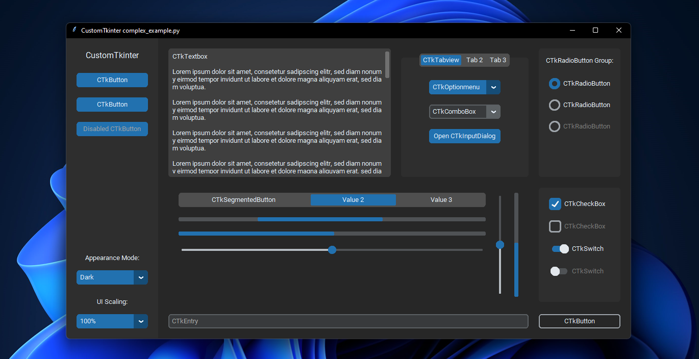 CustomTkinter screenshot 3