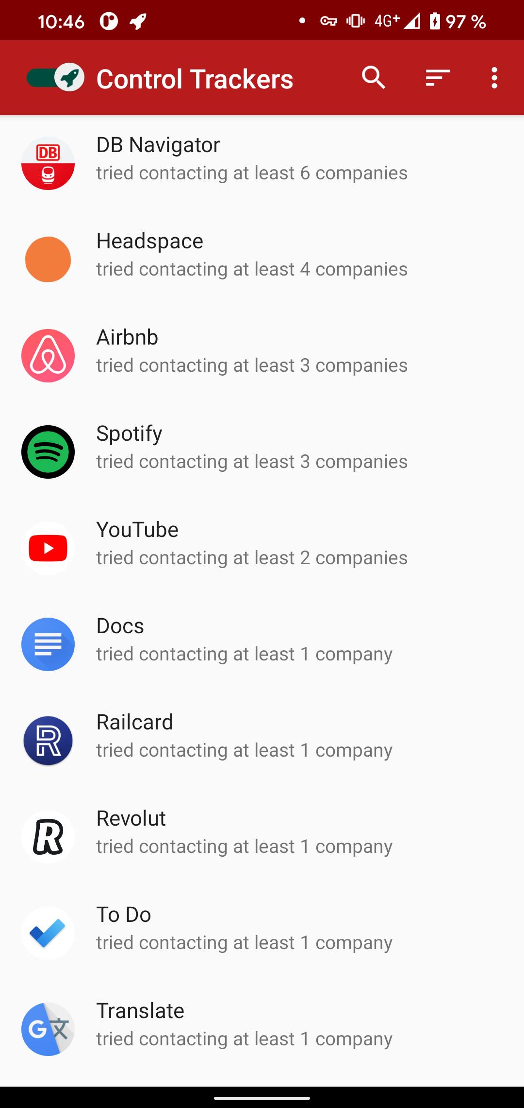 tracker-control-android screenshot 1