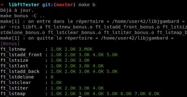 libftTester screenshot 3