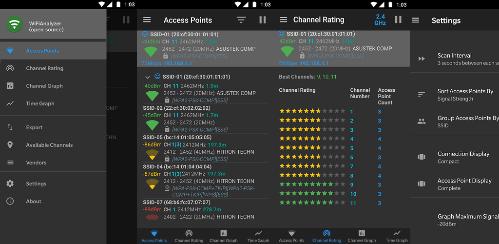 WiFiAnalyzer screenshot 1