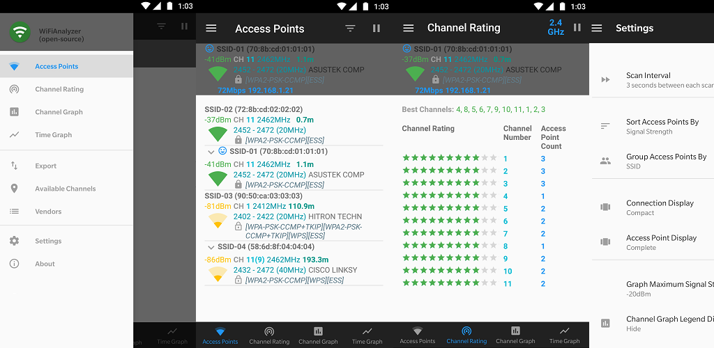 WiFiAnalyzer screenshot 2