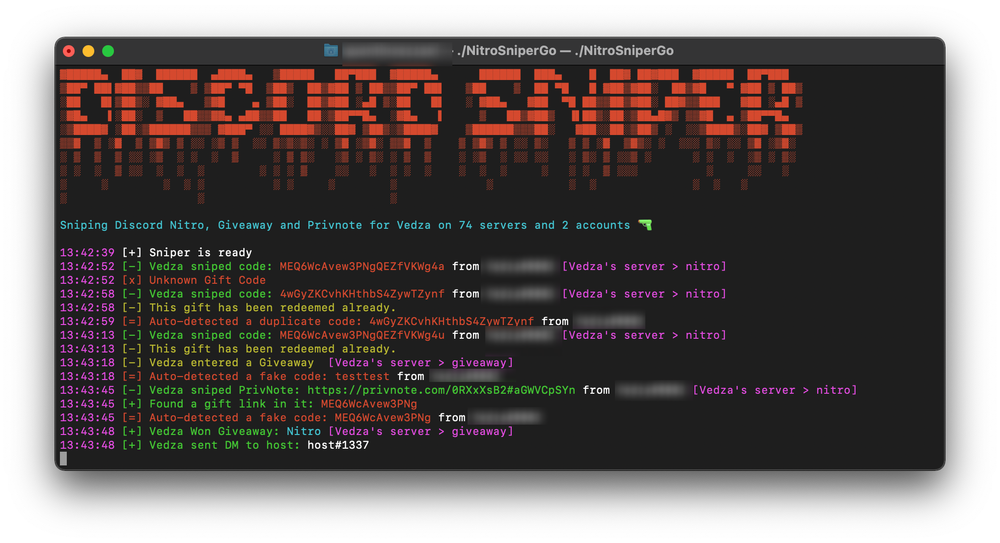 NitroSniperGo screenshot 2