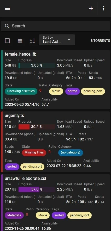 VueTorrent screenshot 5