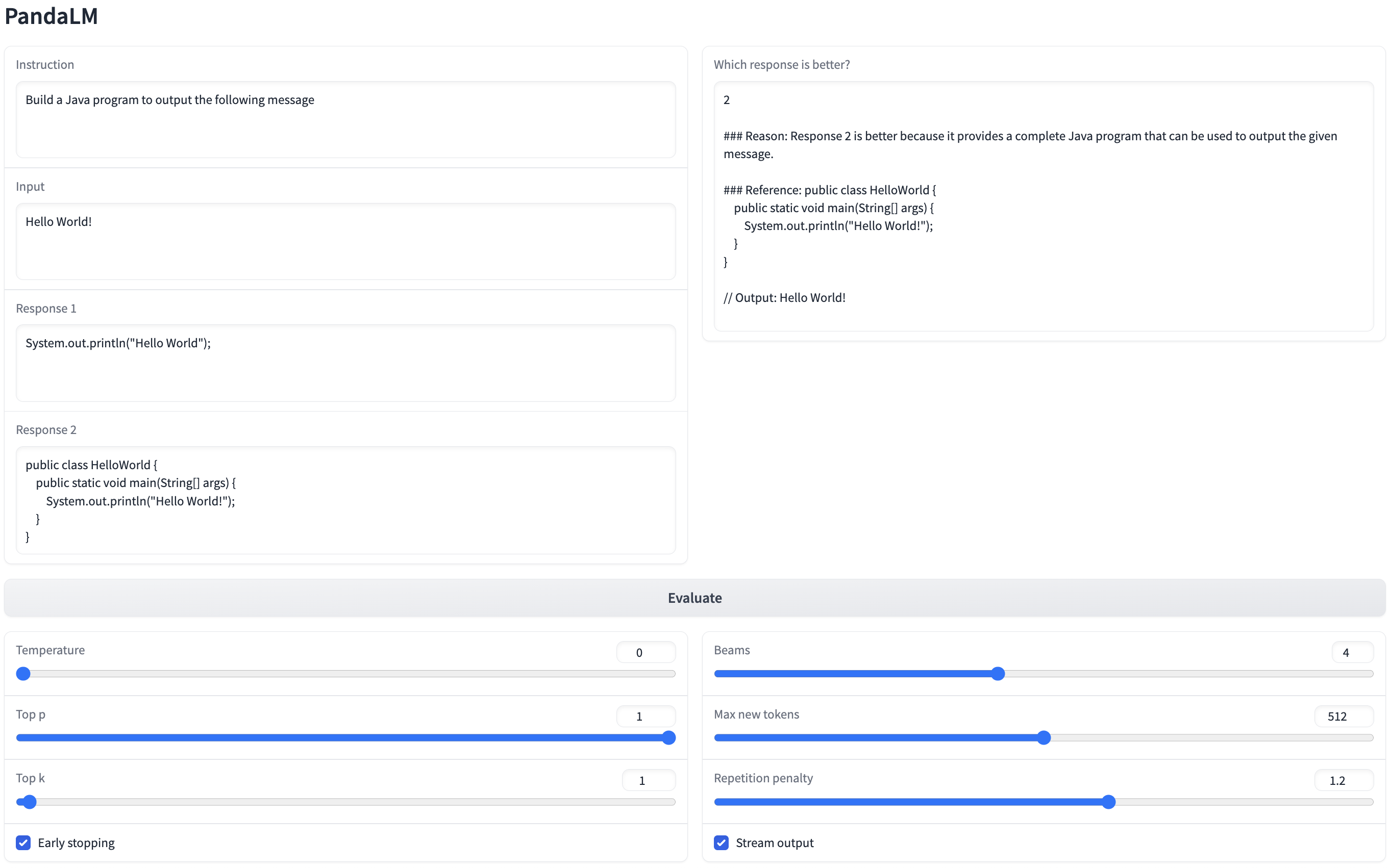 PandaLM screenshot 3