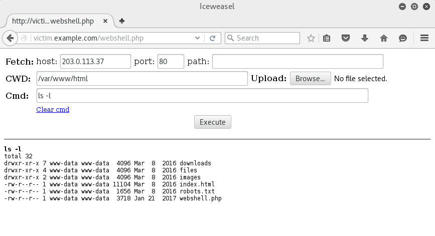 wwwolf-php-webshell screenshot 1