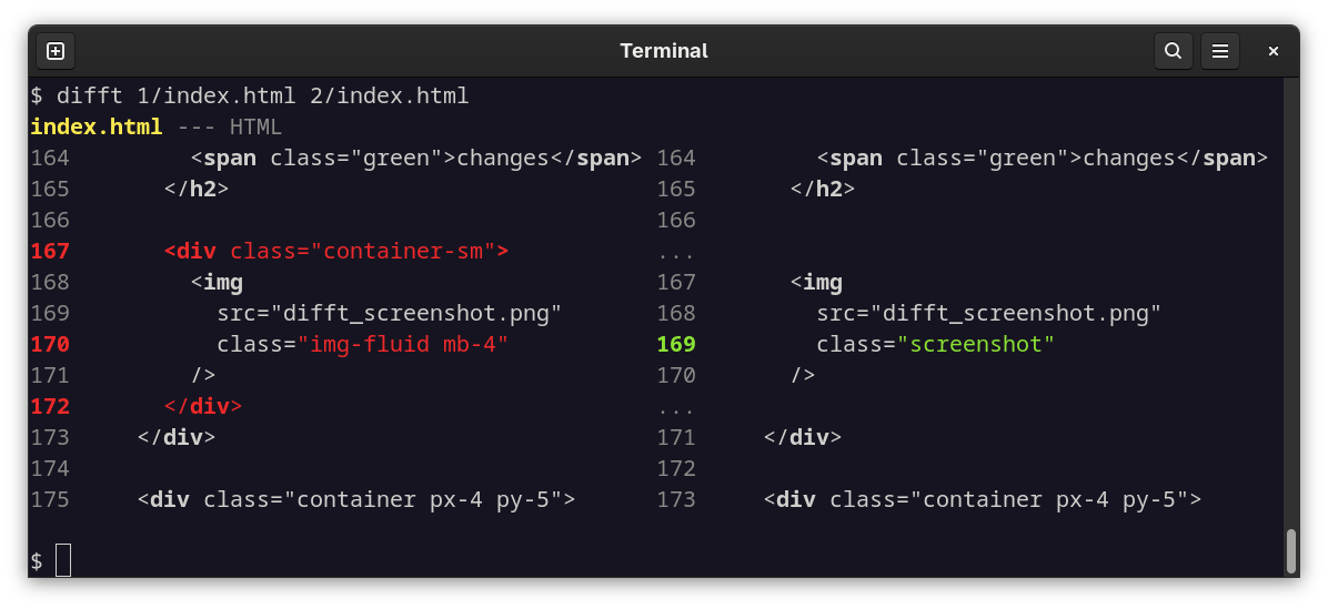 difftastic screenshot 2