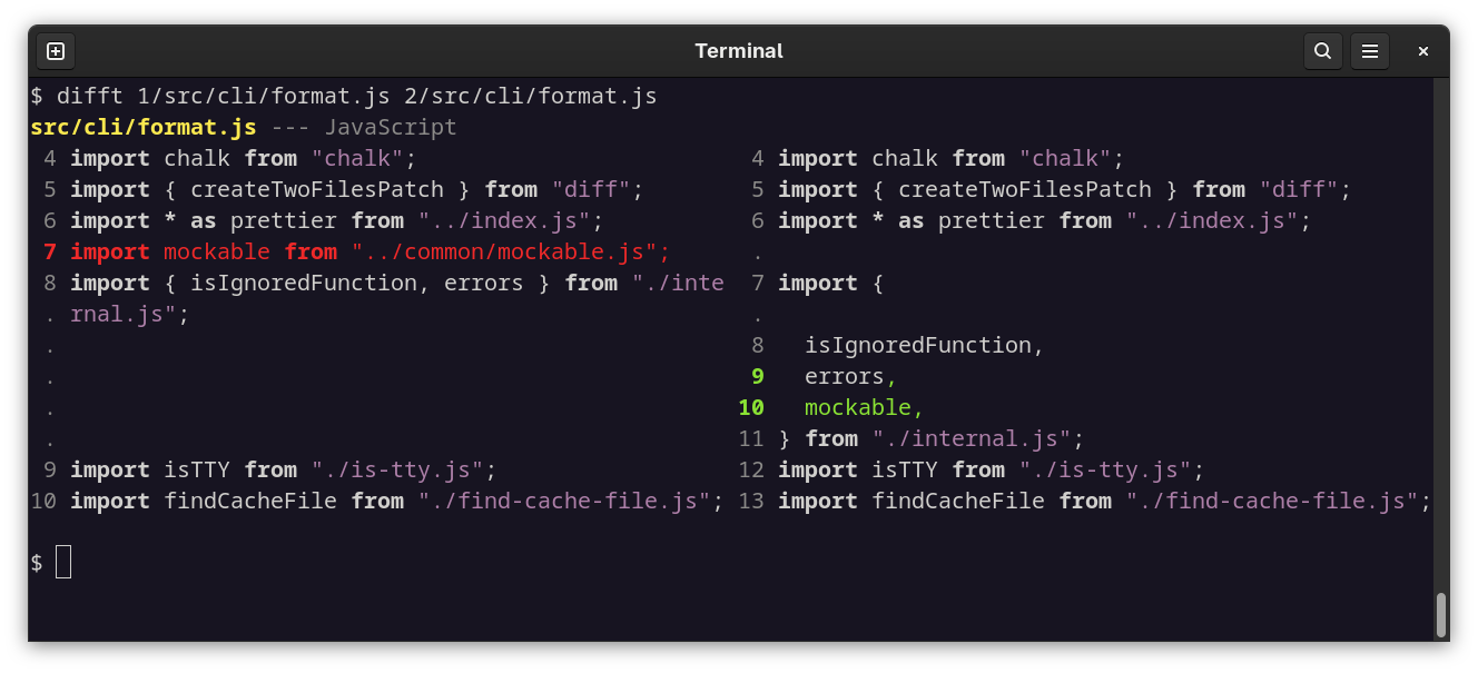 difftastic screenshot 3