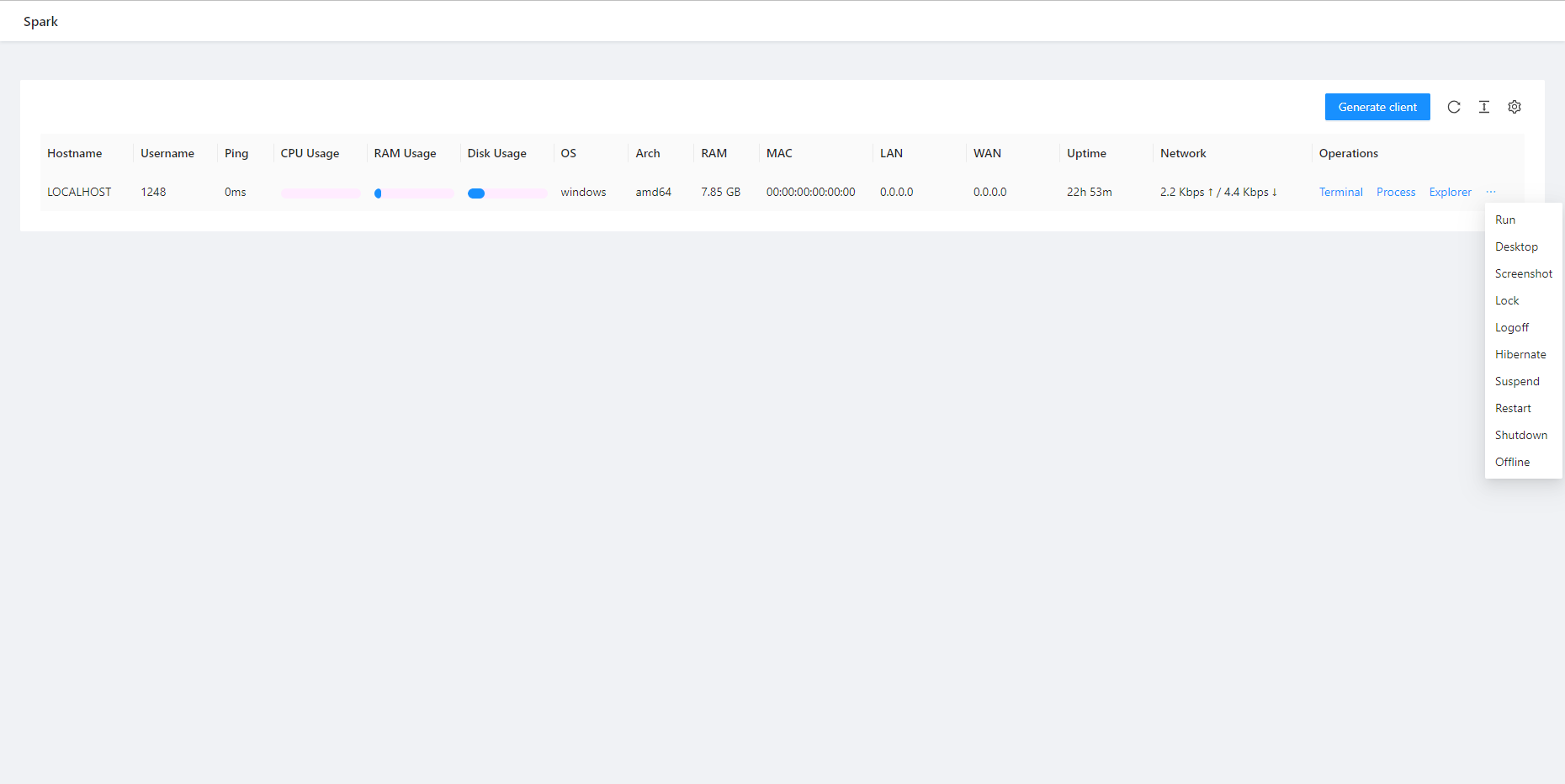 Spark screenshot 1