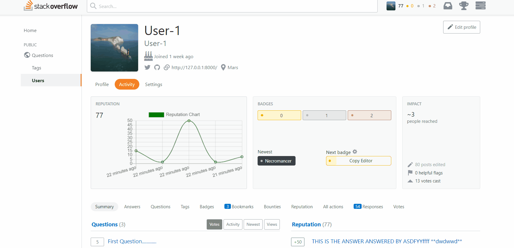 StackOverFlow--Clone screenshot 1
