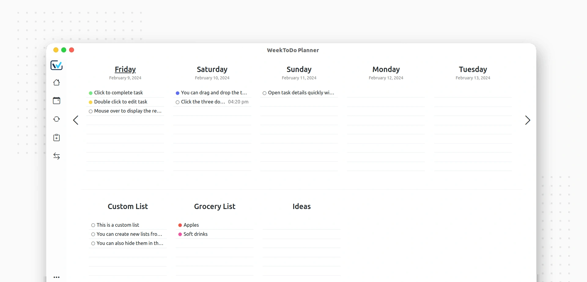 WeekToDoWeb screenshot 1