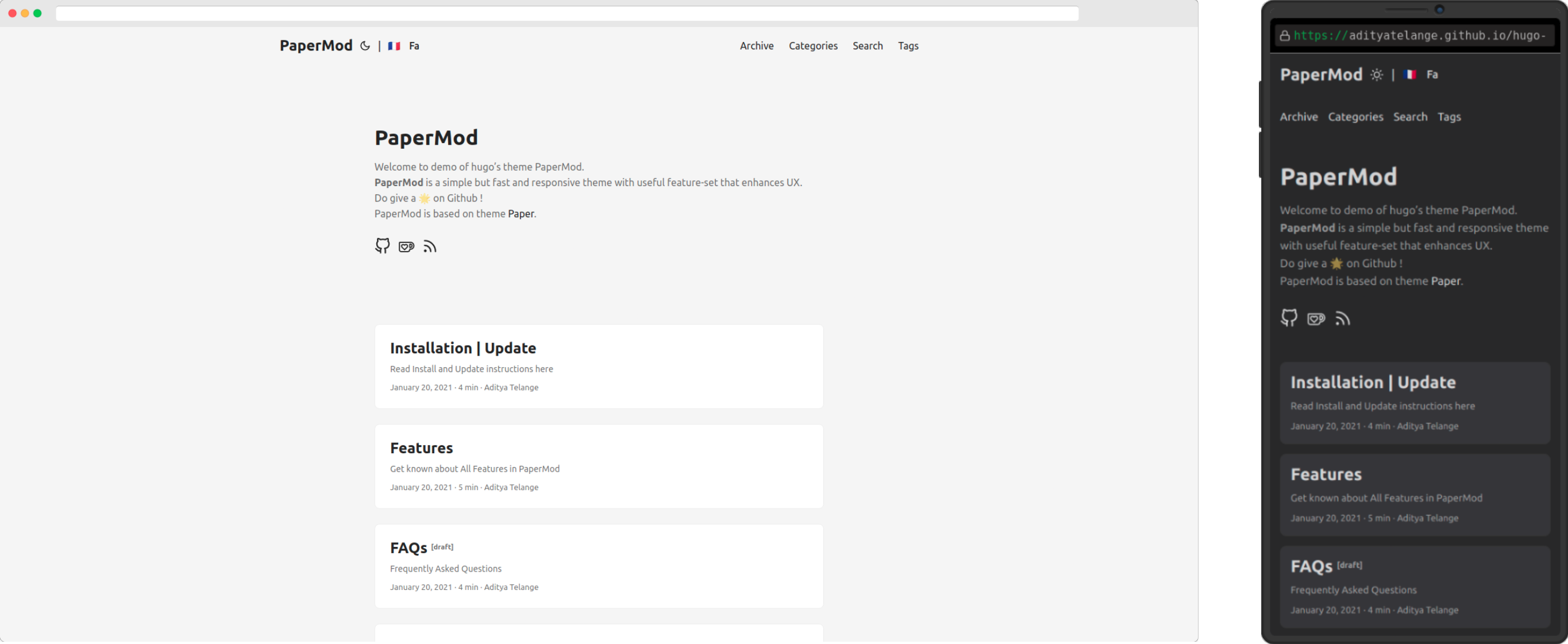 hugo-PaperMod screenshot 1