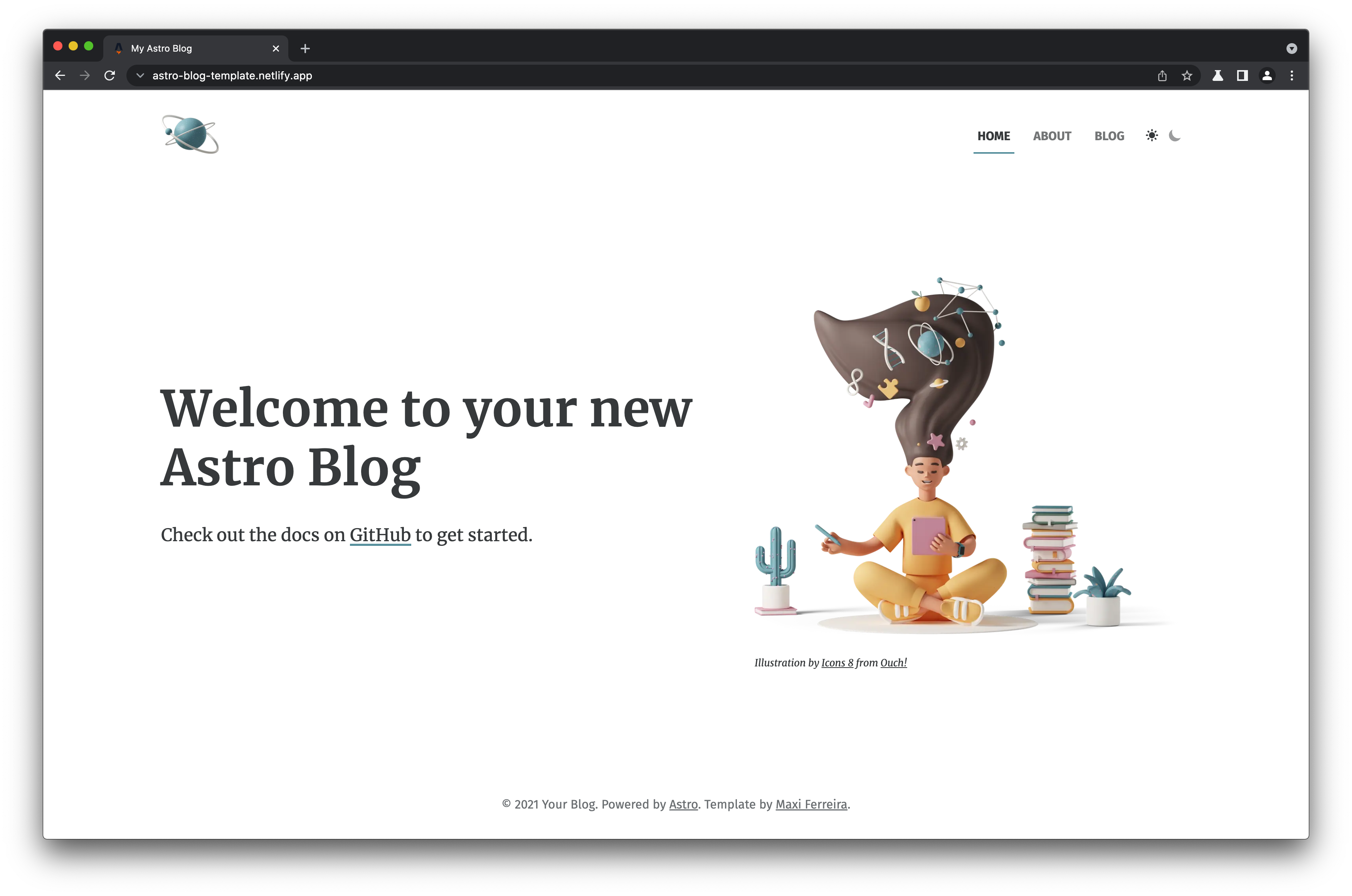 astro-blog-template screenshot 1