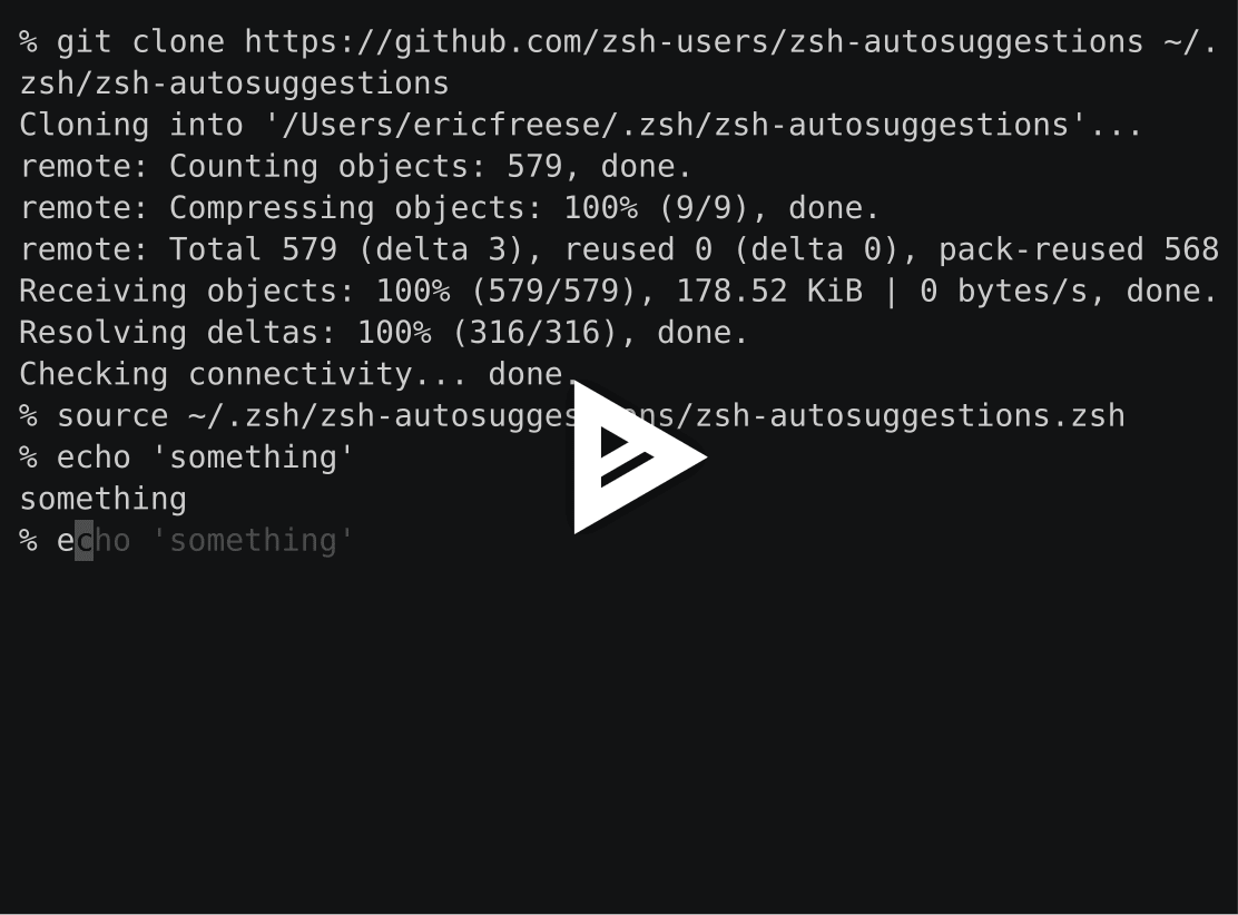 zsh-autosuggestions screenshot 1