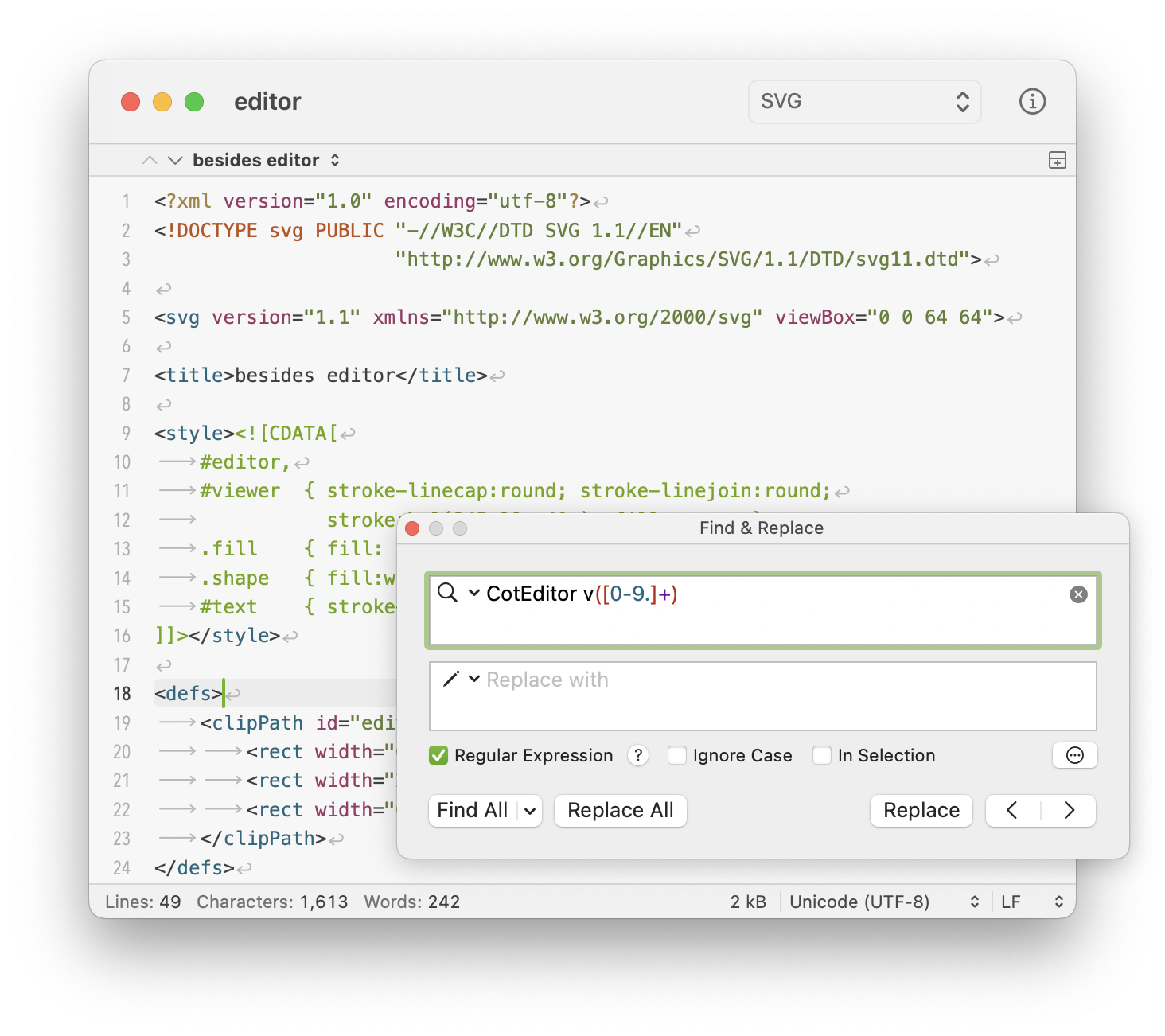 CotEditor screenshot 1