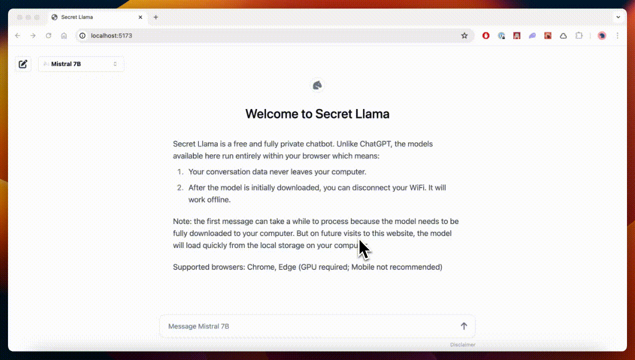 secret-llama screenshot 1