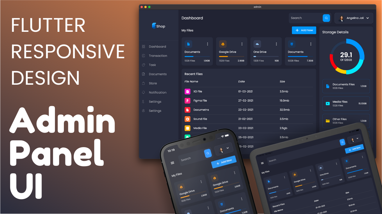 Flutter-Responsive-Admin-Panel-or-Dashboard screenshot 2