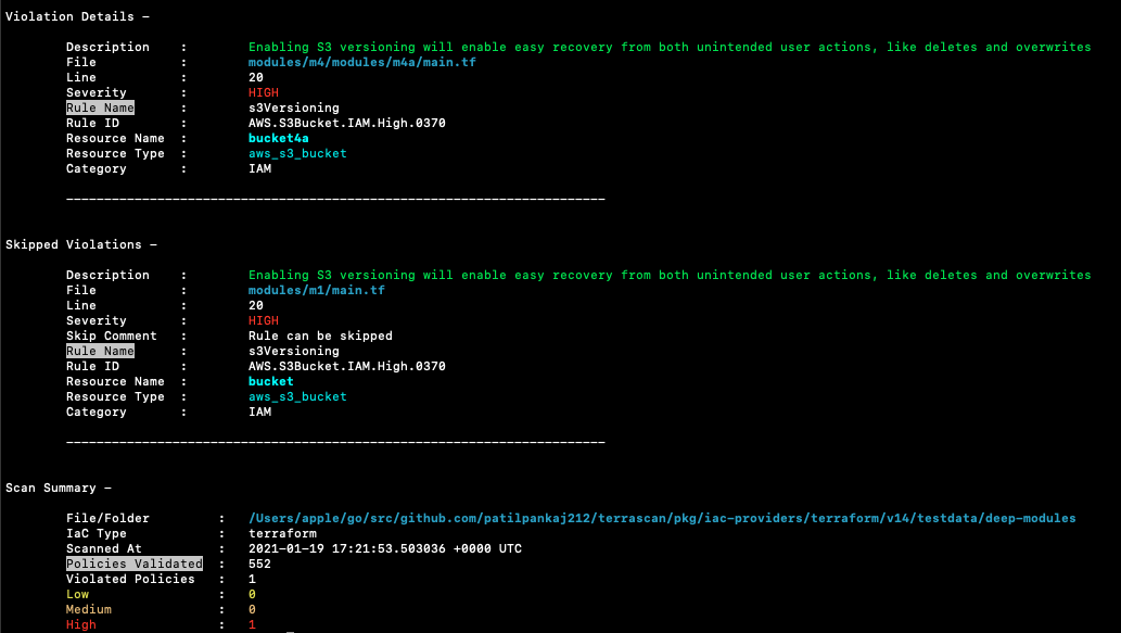 terrascan screenshot 4