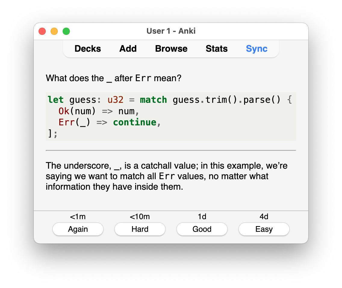 Rust-Flashcards screenshot 1