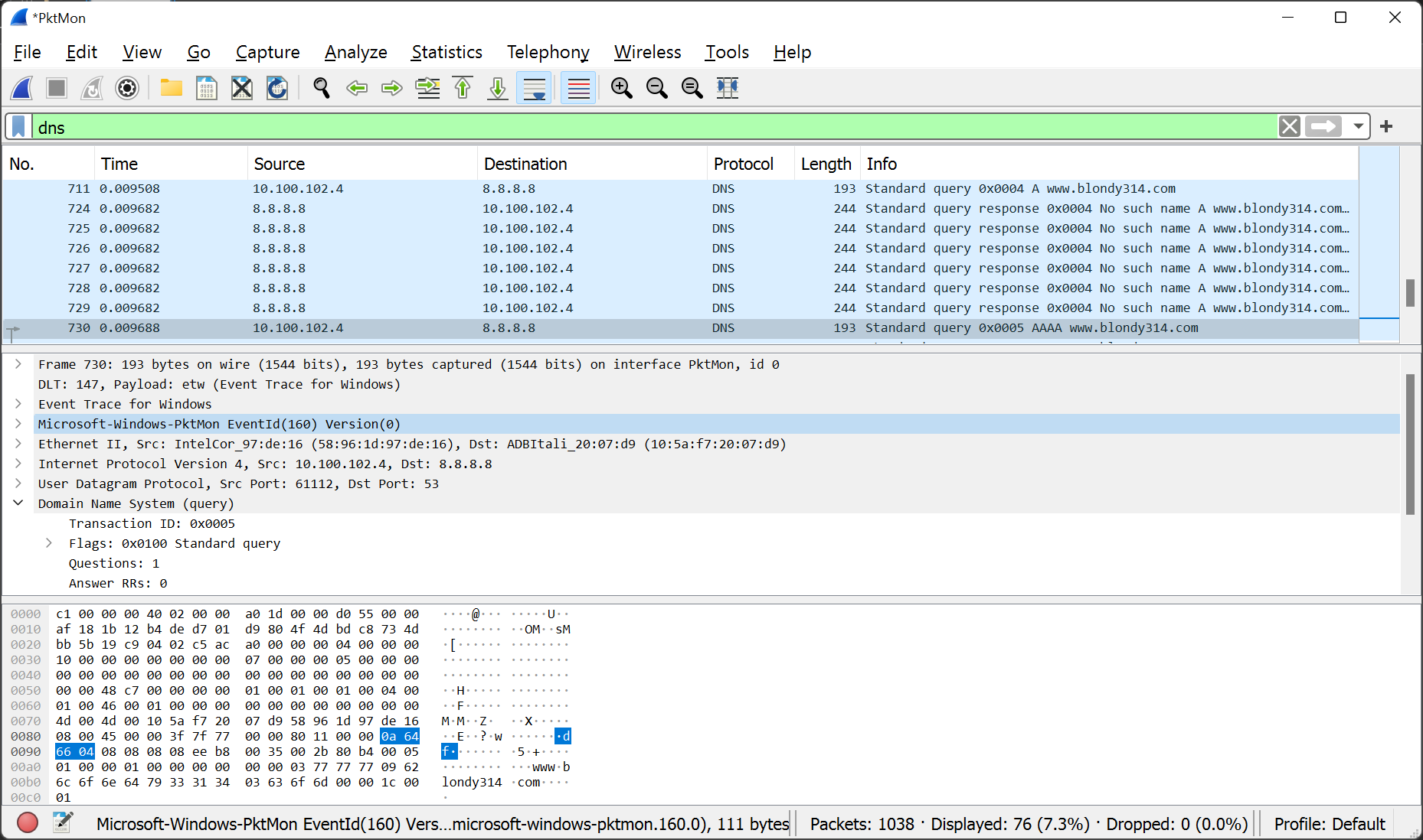 Winshark screenshot 4