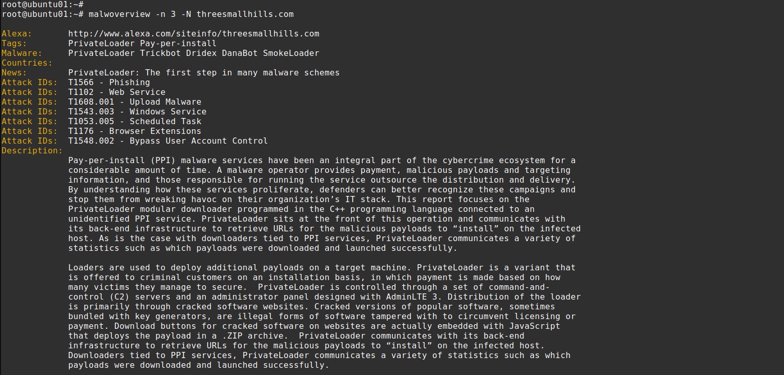 malwoverview screenshot 9