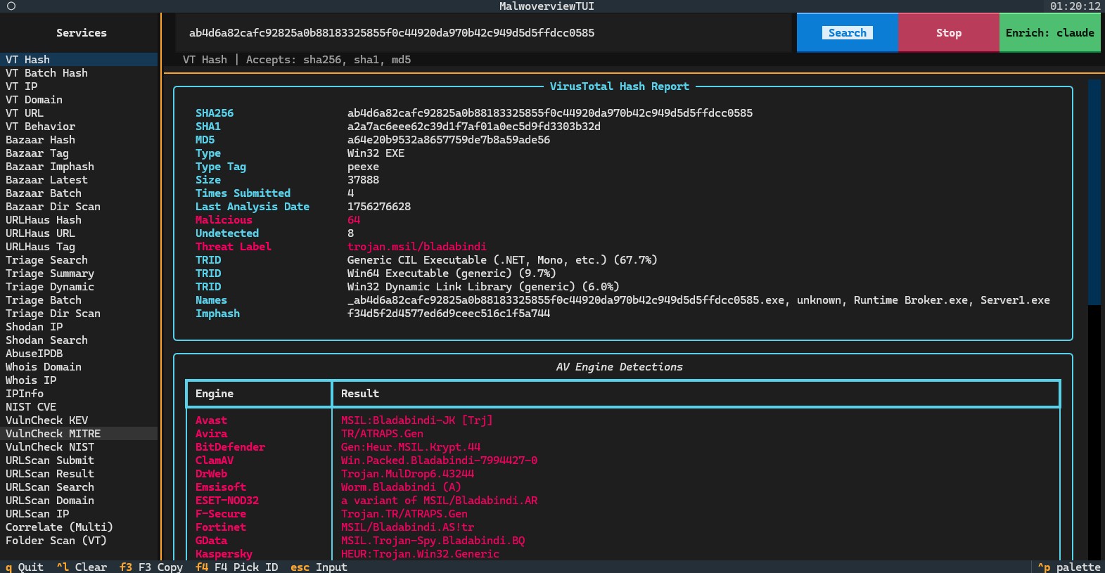malwoverview screenshot 22