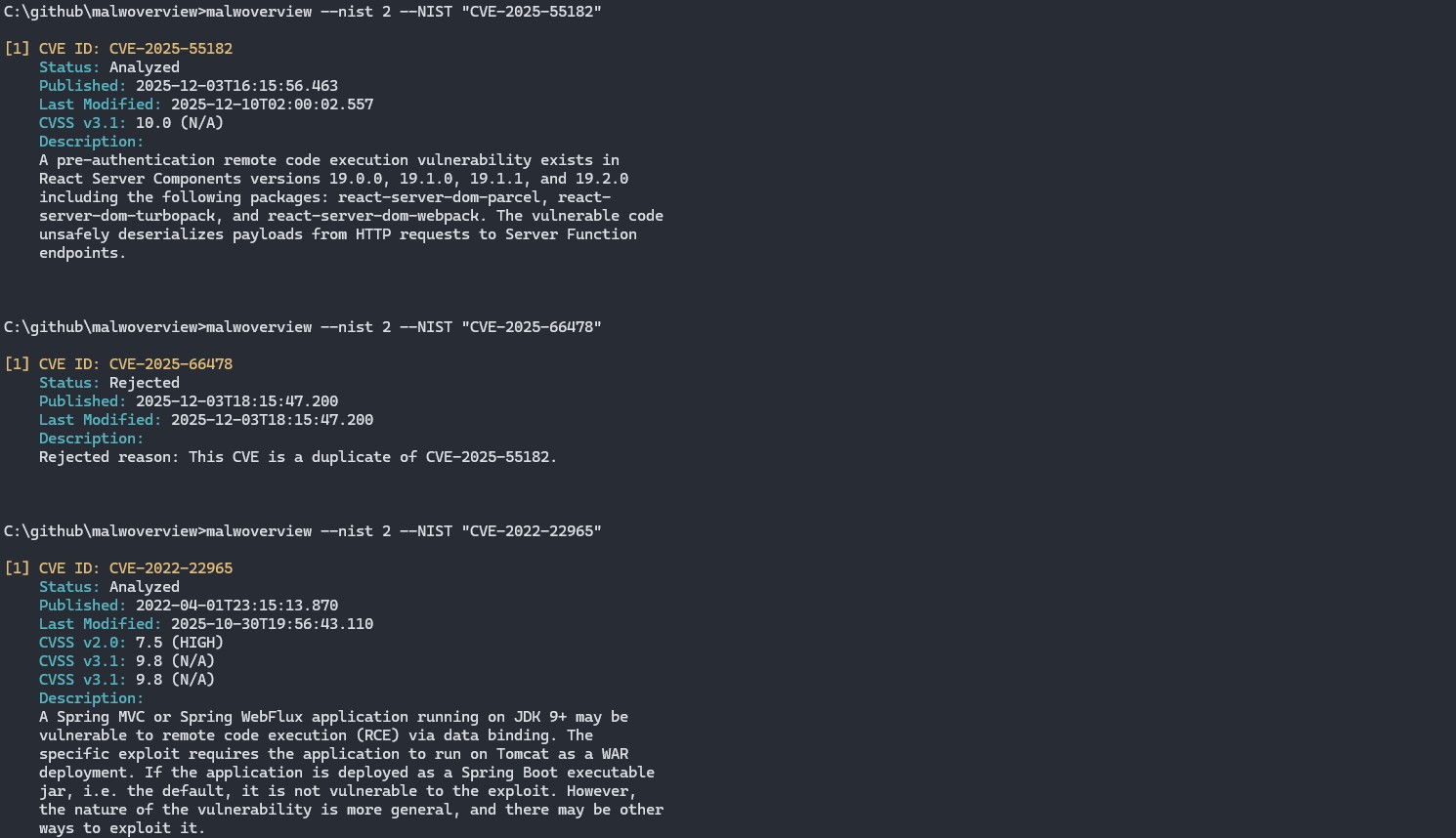 malwoverview screenshot 17
