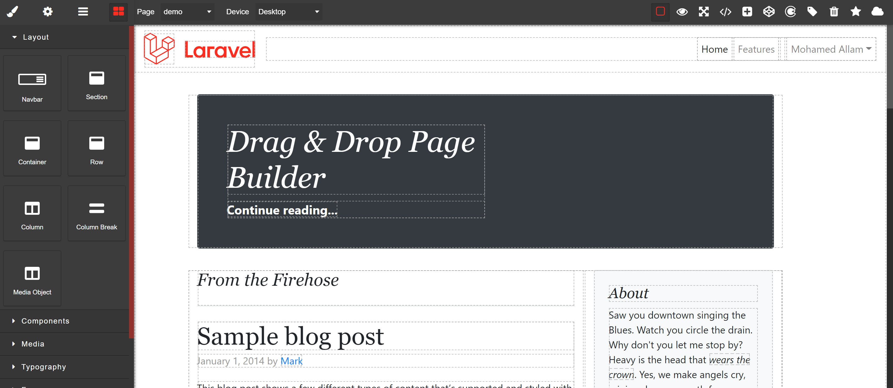 laravel-grapes screenshot 1