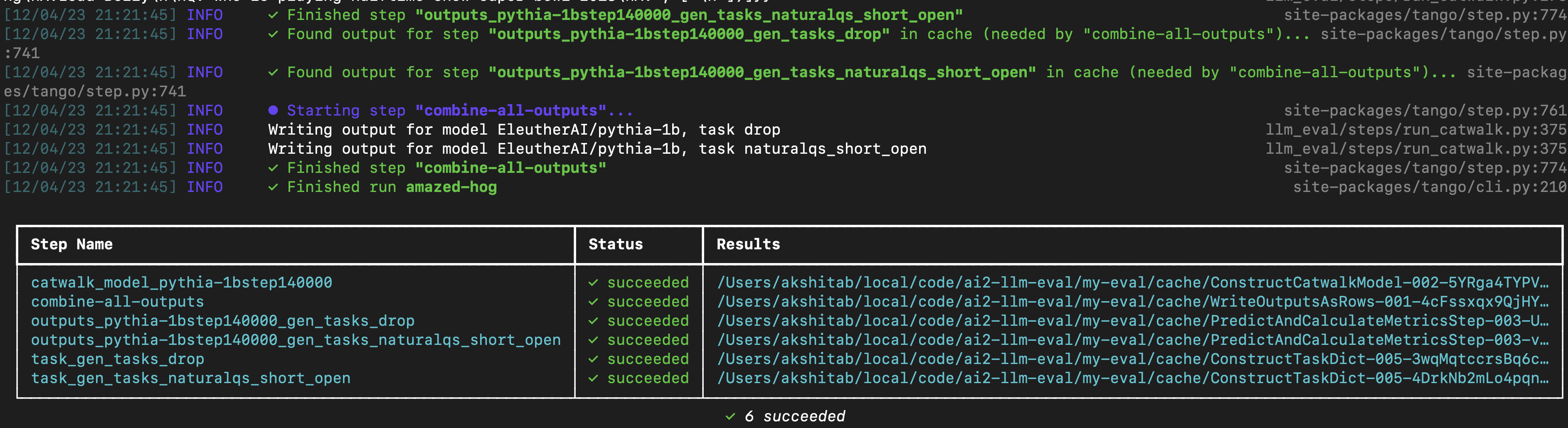 OLMo-Eval screenshot 1