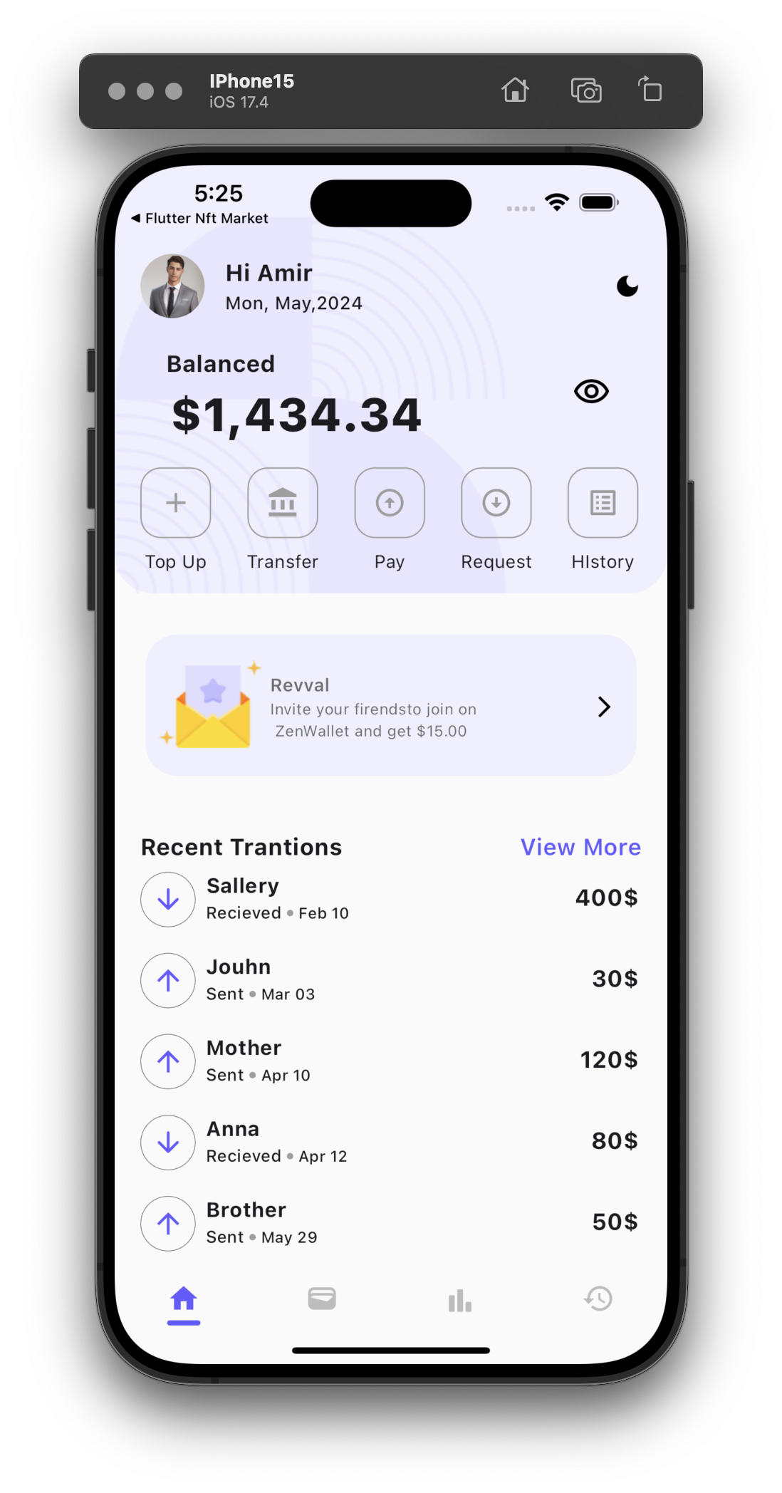 flutter_bank screenshot 1